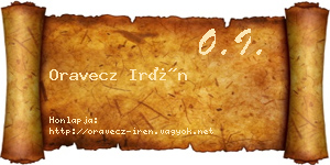 Oravecz Irén névjegykártya